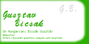 gusztav bicsak business card