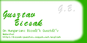 gusztav bicsak business card